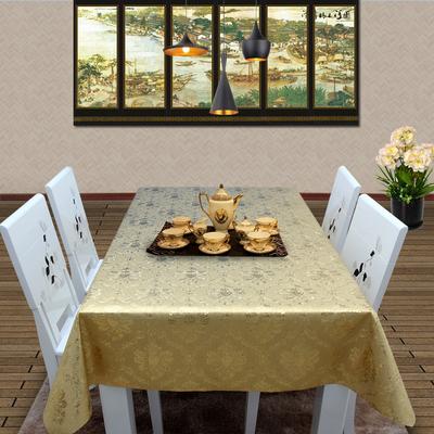 伟殳家居金色银色植物花卉简约现代3d瑞年团花桌布