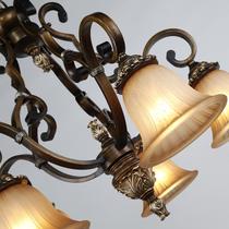 玻璃铁铜树脂欧式雕刻白炽灯节能灯LED 1022-5D吊灯