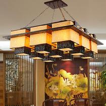 PVC木现代中式镂空雕花白炽灯节能灯LED 2101吊灯