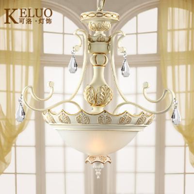 可洛 玻璃铁水晶树脂欧式雕刻白炽灯节能灯LED 301-3P吊灯