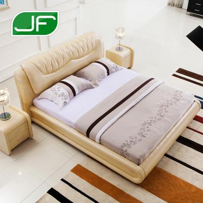 JF 木复合皮革组装方形简约现代 床