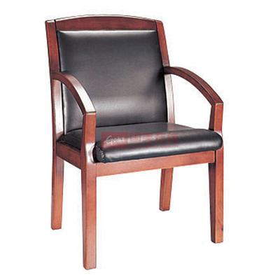 乔志·百盛 黑色系高弹性记忆海绵会议椅/会客椅实木上海真皮现代简约 椅子