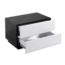 黑白色密度板/纤维板箱框结构推拉成人简约现代 床头柜