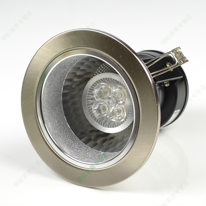雷士 暖白光正白光合金LED NDL3135P-ECB 砂银+银虹4W LED筒灯