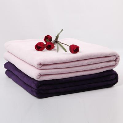 莱之布艺 粉色紫色2%-3%珊瑚绒毯优等品夏季纯色简约现代 毛毯