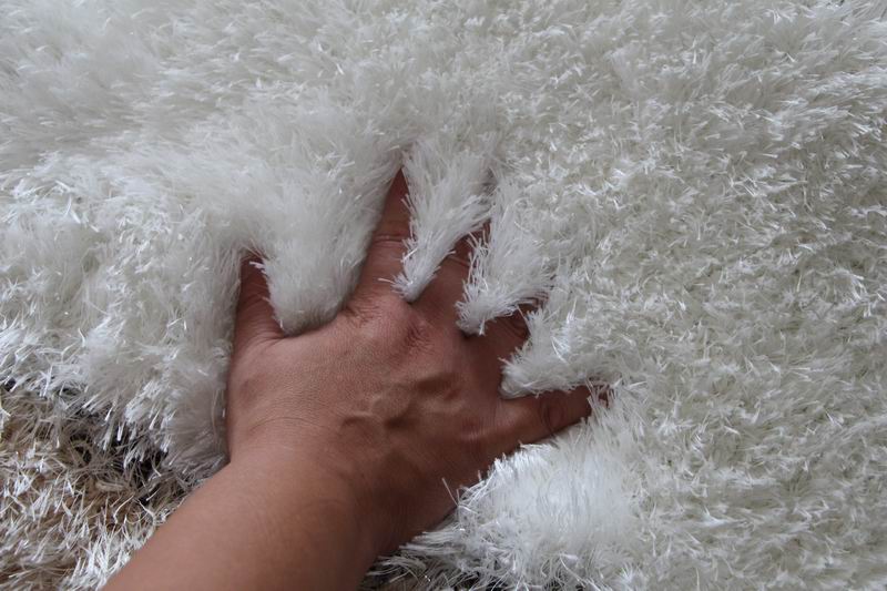 亚亨 蚕丝可手洗简约现代几何图案长方形日韩手工织造 地毯