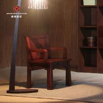 2-Q01书椅浮雕实木皮饰面榆木多功能成人现代中式 餐椅