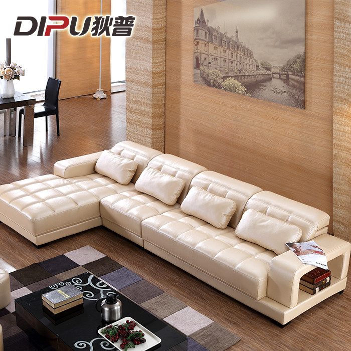 狄普 接触面真皮L形桦木移动化纤简约现代 沙发