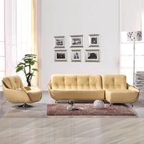 真皮L形裂纹木质工艺拼板移动海绵简约现代 沙发