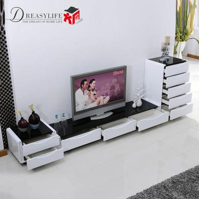Dreasylife DT12配套电视柜人造板烤漆密度板/纤维板玻璃框架结构储藏成人简约现代 电视柜