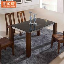 木玻璃水曲柳多功能长方形简约现代 餐桌