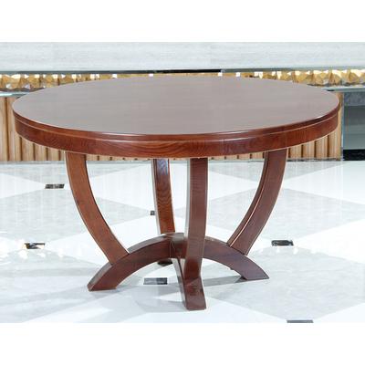 翰唐轩 一桌6椅餐桌组装框架结构橡木多功能圆形现代中式 餐桌