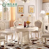 圆餐桌+仿古白人造板散装密度板/纤维板圆形欧式 餐桌