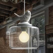 玻璃树脂美式乡村白炽灯节能灯LED 愤怒小鸟吊灯