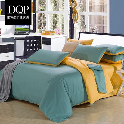 DQP 活性印花简约现代斜纹纯色床单式简约风 床品件套四件套