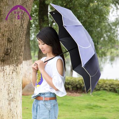 紫罗兰 手动晴雨伞三折伞成人 遮阳伞