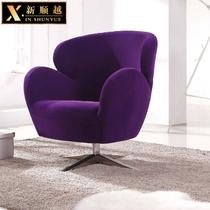 紫色填充物布艺 休闲椅