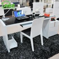 人造板组装密度板/纤维板玻璃储藏单个简约现代 书桌