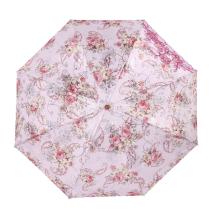 枣红色蓝色紫色粉色半自动刺绣布晴雨伞二折伞成人 遮阳伞