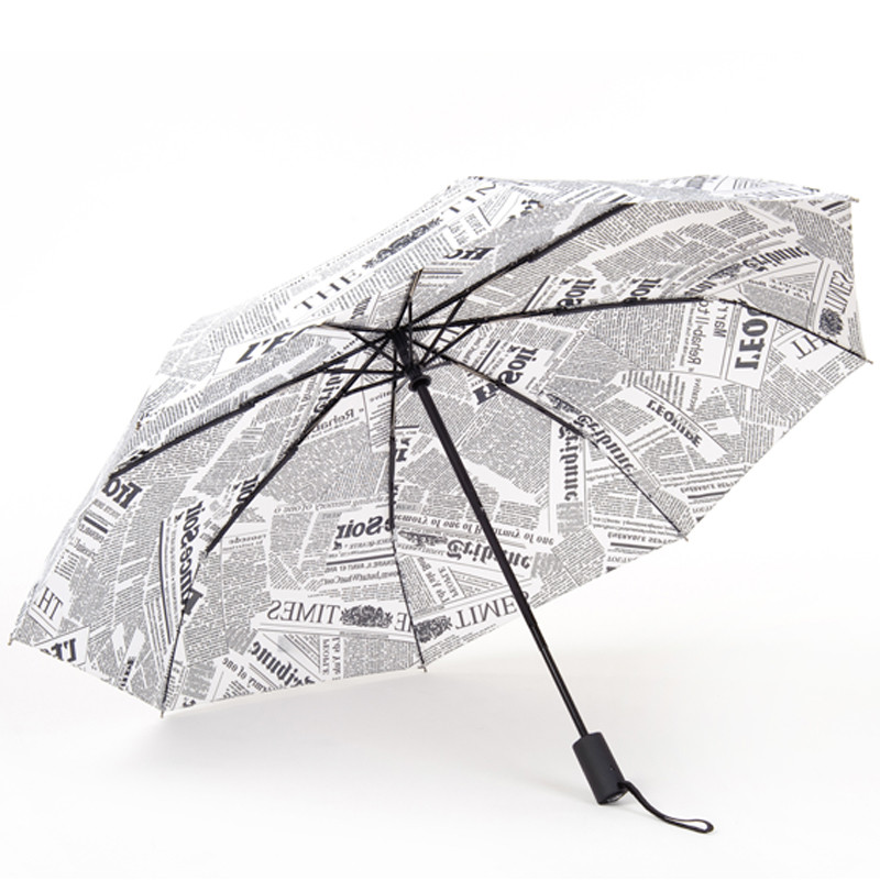Lulu Guinness 报纸手动款报纸自动款半自动碰击布晴雨伞三折伞成人 遮阳伞