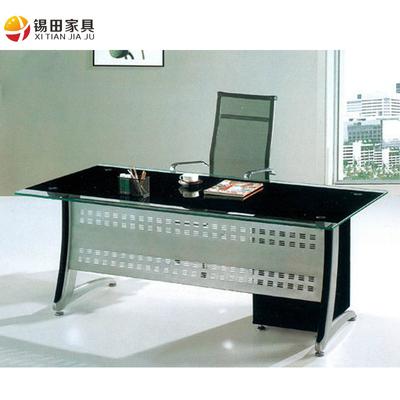 锡田家具 钢木钢化玻璃简约现代 XT-BLQT-005办公桌