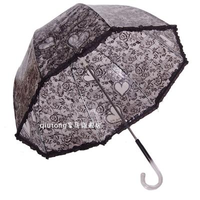 Qiutong 半自动塑料雨伞长柄伞成人 HQ005遮阳伞