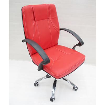 艾尚卓酷 全黑色全红色固定扶手钢制脚皮艺 电脑椅