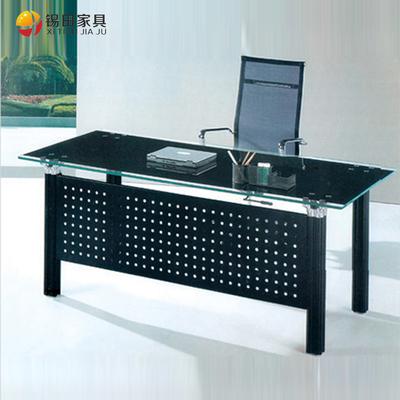 锡田家具 钢木钢化玻璃简约现代 XT-BLQT-010办公桌