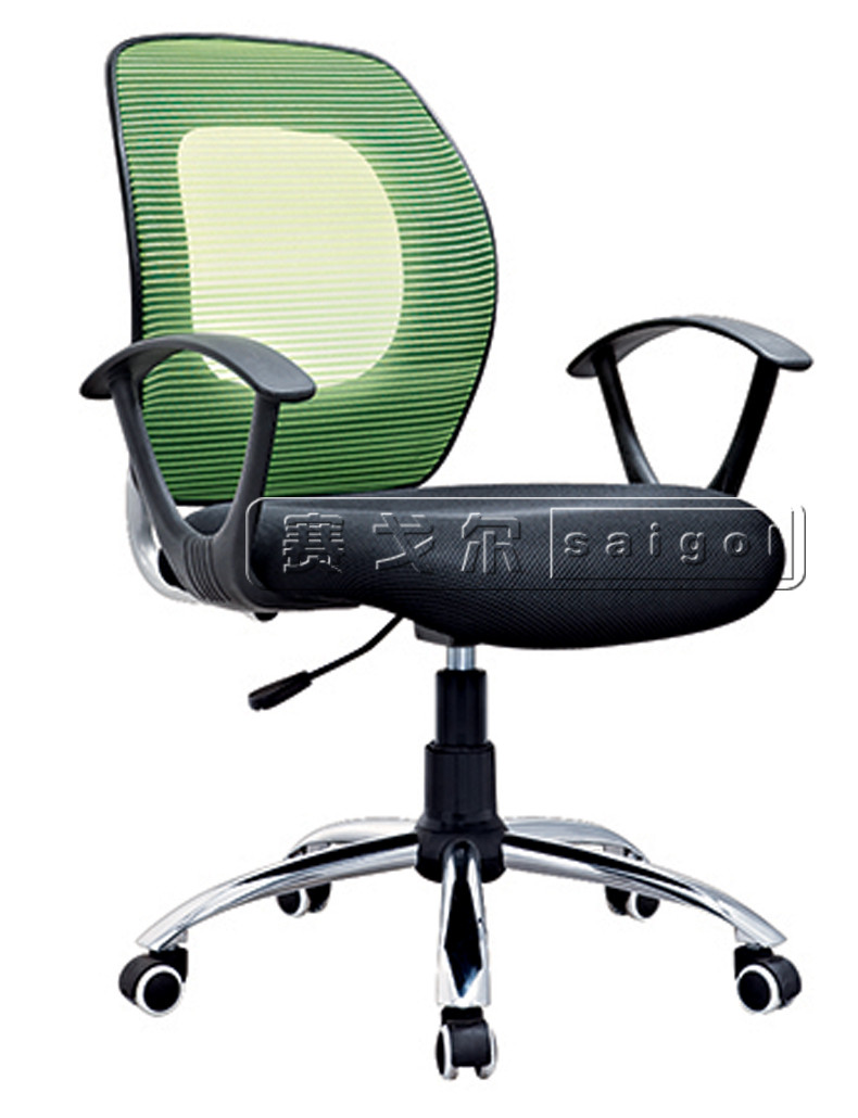 赛戈尔 红条纹绿条纹网布 办公椅培训椅