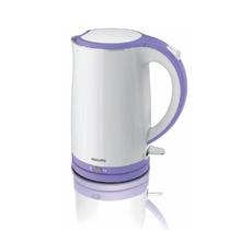 白色+紫色塑料普通电热水壶1.7L底盘加热 电水壶