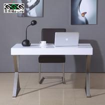 白色人造板组装密度板/纤维板木储藏连体简约现代 书桌