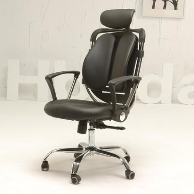 黑白调 黑色填充物固定扶手钢制脚皮艺 HXRB011电脑椅