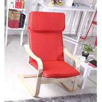 黑色PU红色PU人造板薄木/刨切单板曲木结构成人北欧/宜家 摇椅