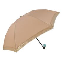 黑色粉色天蓝色彩胶手动聚酯纤维遮阳伞三折伞成人 遮阳伞