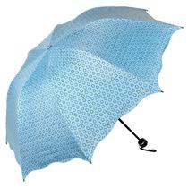 黑胶手动碰击布晴雨伞三折伞成人 4302D遮阳伞