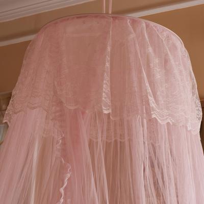 夏维怡 粉色米色玻璃纤维管吊挂圆顶蚊帐通用 蚊帐