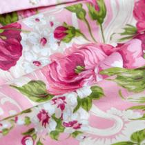 粉红色欧式斜纹植物花卉床单式欧美风 床品件套四件套