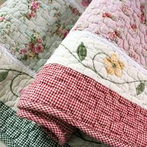 绿色绣花垫红色绣花垫布卧室植物花卉机器织造 地垫