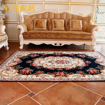 轩臣地毯 混纺可手洗可机洗田园植物花卉长方形欧美机器织造 地毯