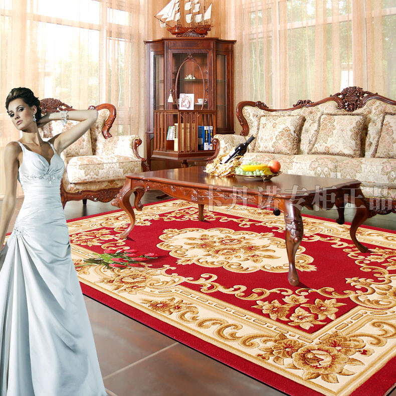 卡丹诺 混纺欧式植物花卉长方形欧美手工织造 地毯