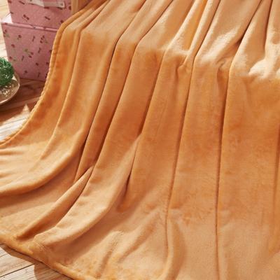 金喜路 暖橙黄咖啡金春秋纯色简约现代 毛毯