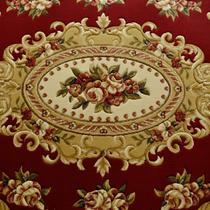 酒红色混纺欧式植物花卉长方形欧美机器织造 地毯