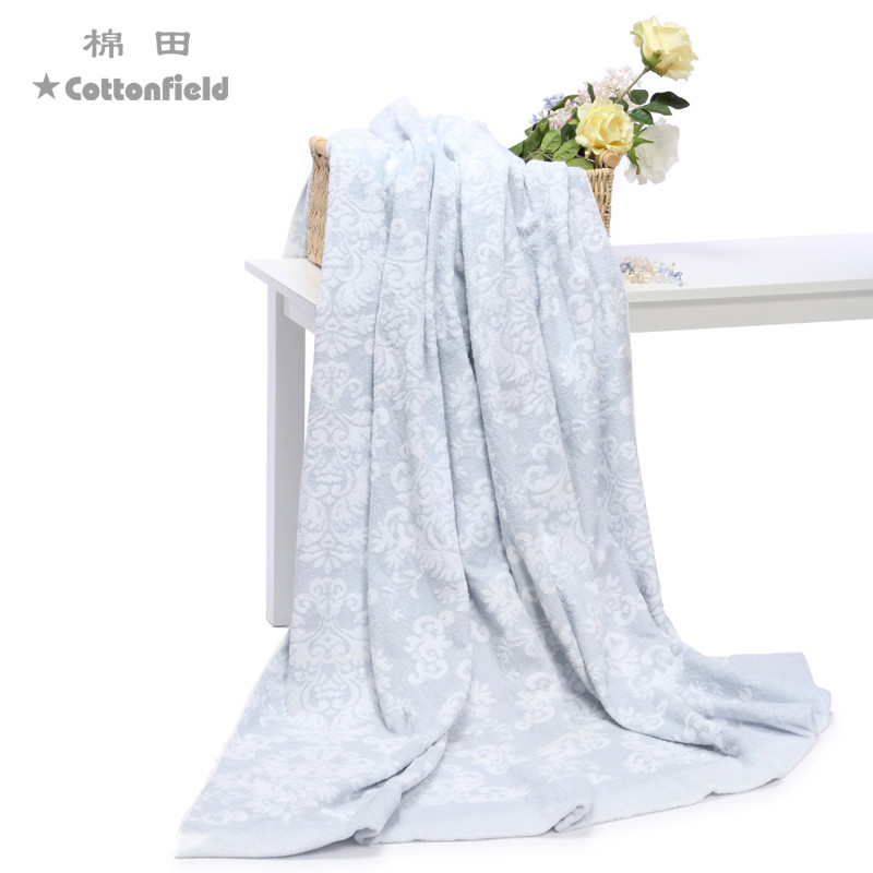 棉田 深咖啡紫罗兰深蓝2%-3%毛巾毯一等品春秋植物花卉田园 毛毯
