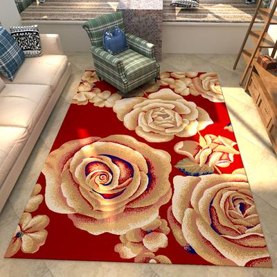 红叶 混纺欧式植物花卉长方形田园机器织造 地毯