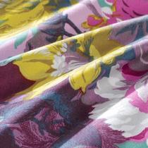 紫色欧式贡缎植物花卉床单式欧美风 床品件套四件套