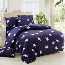 法兰绒所有人群四件套床单式欧洲风格活性印花 星星点点床品件套四件套