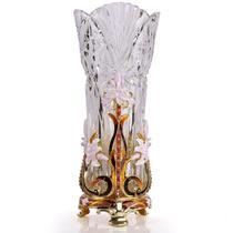 珐琅彩大百合水晶花瓶玻璃台面花瓶简约现代 花瓶