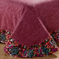 活性印花田园绗缝斜纹植物花卉床裙式简约风 床品件套四件套