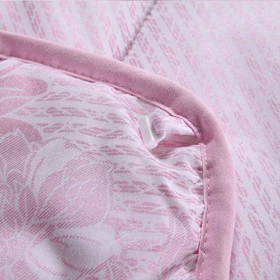 富莱妮 粉紫图案绗缝冬季涤纶羊毛 被子