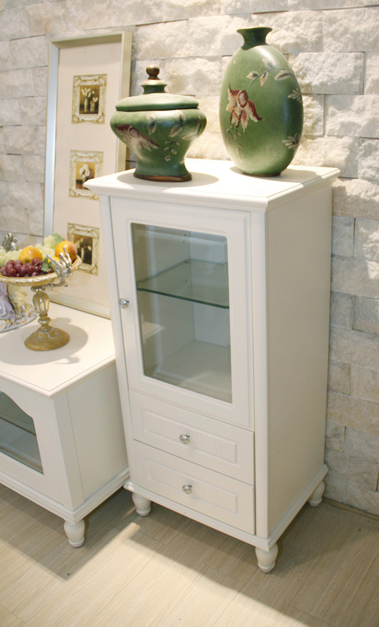 伯爵·公馆 白色橡胶木多功能田园 酒柜